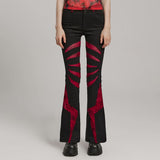 Pariah Flared Trousers (Red) - PunkRave