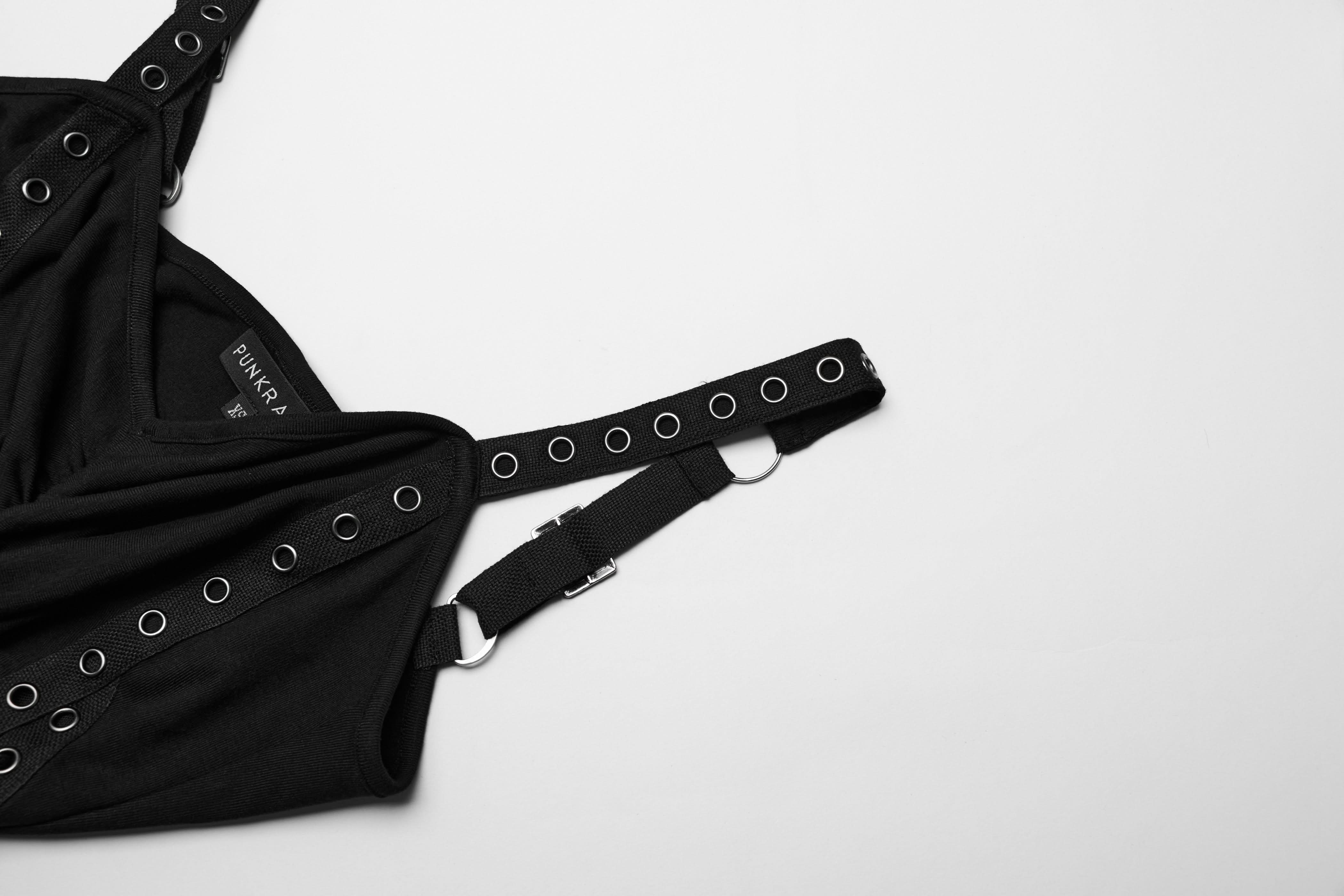 Dystopia Slip Dress (Black) - PunkRave