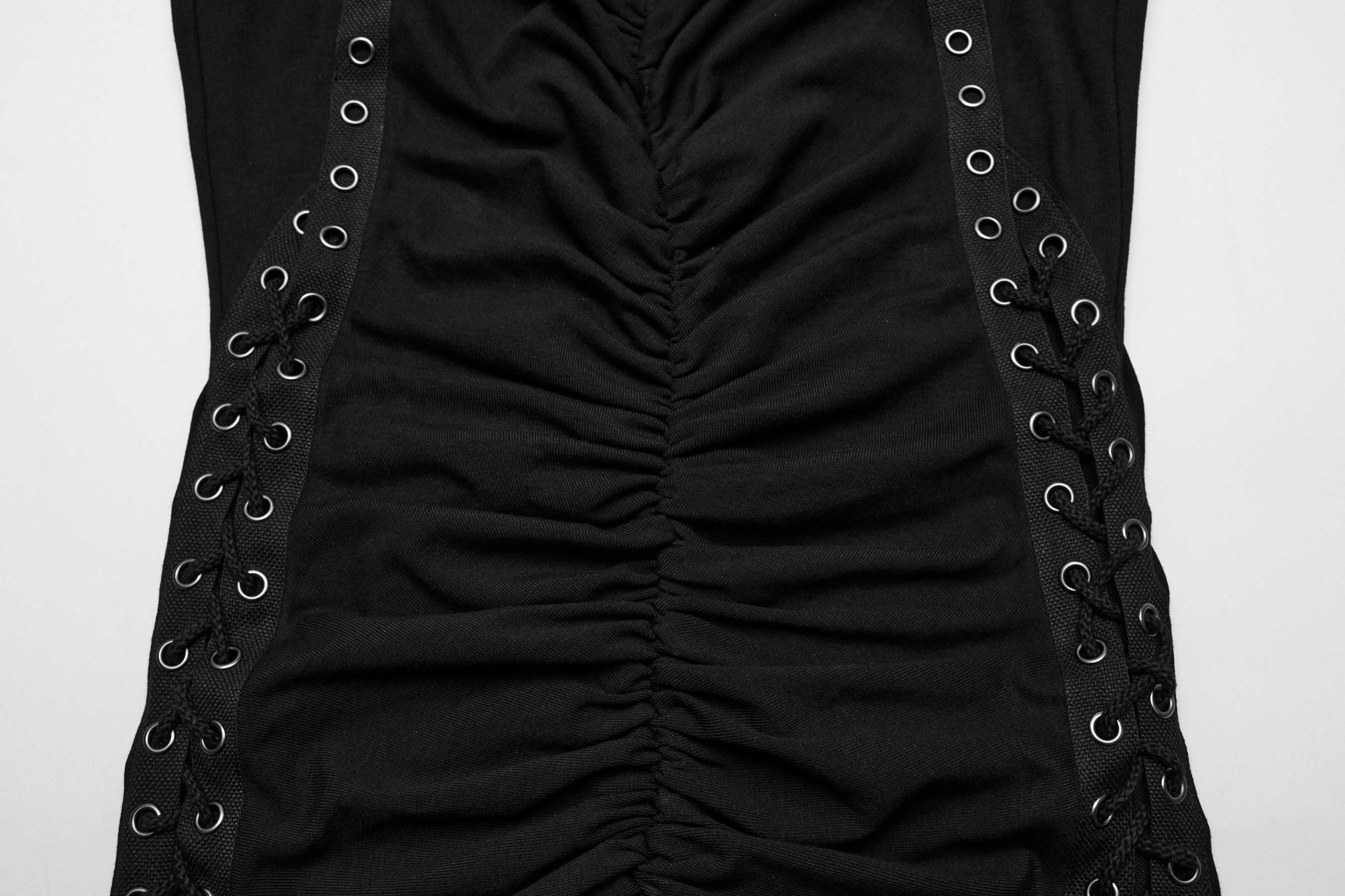 Dystopia Slip Dress (Black) - PunkRave