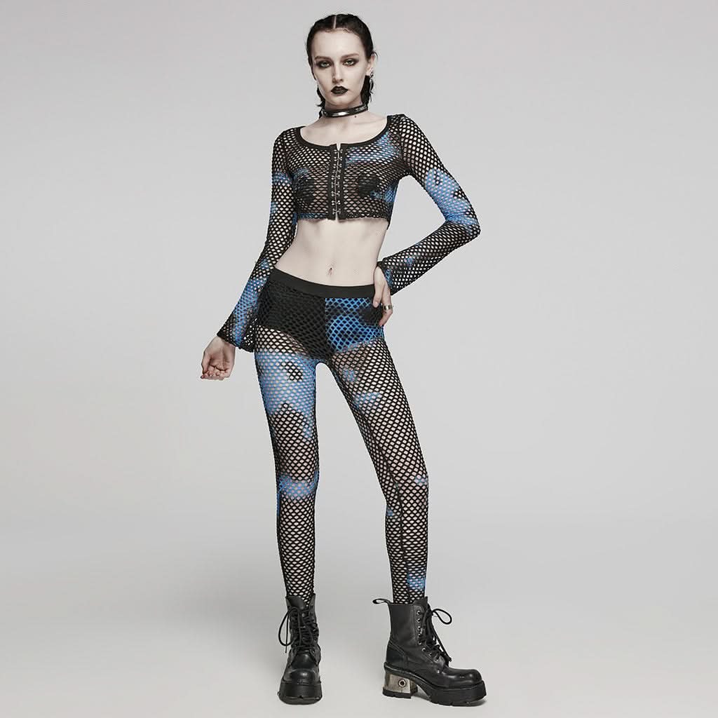 Gothamite Fishnet Stockings (Blue) - PunkRave