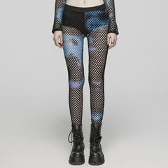Gothamite Fishnet Stockings (Blue) - PunkRave