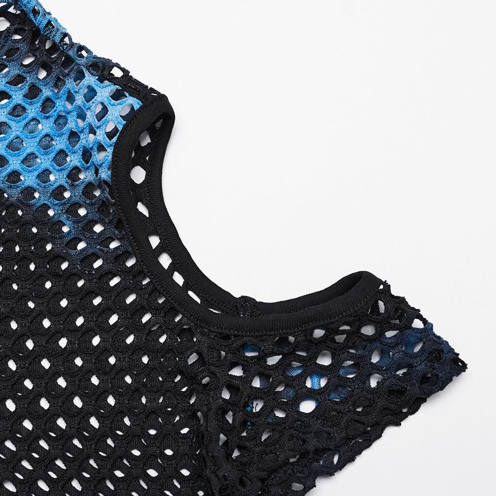 Phoenix Mesh Crop Top (Neptune's Trident) - PunkRave
