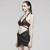 Rogue Raven Halterneck Top (Ruby) - PunkRave