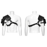 Goblin Market Men's Gothic Studded Shoulder Armor in Black