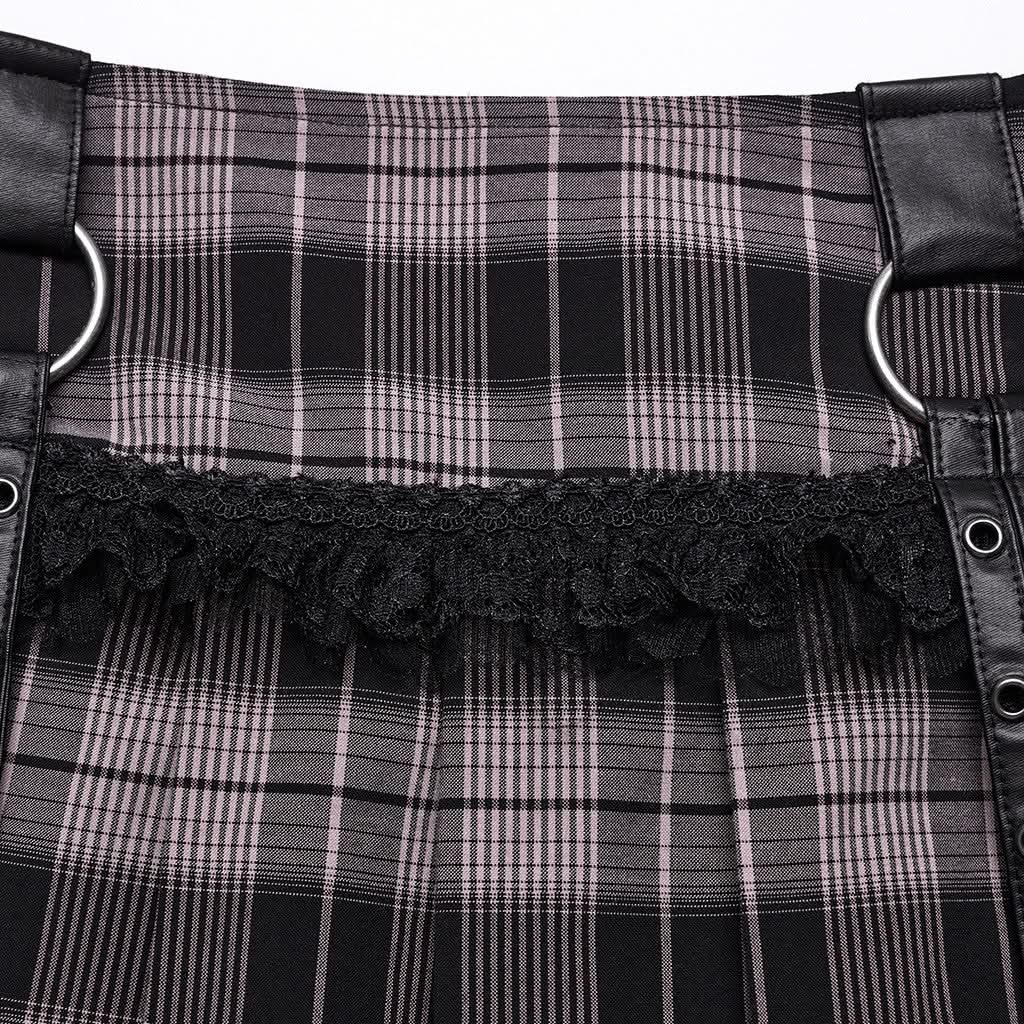 Lunar Plaid Mini Skirt (Petunia) - PunkRave