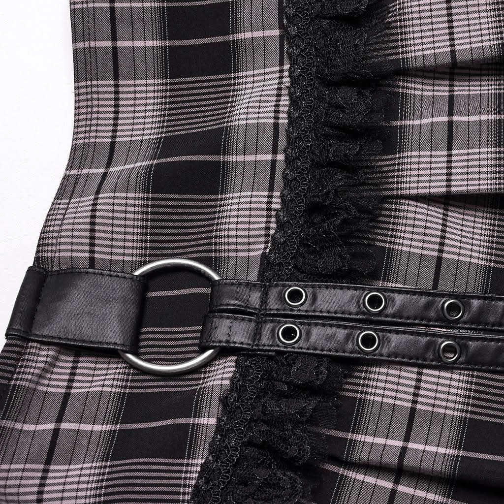 Lunar Plaid Mini Skirt (Petunia) - PunkRave