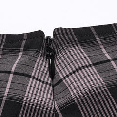 Lunar Plaid Mini Skirt (Petunia) - PunkRave