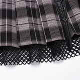 Lunar Plaid Mini Skirt (Petunia) - PunkRave