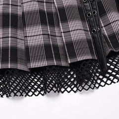 Lunar Plaid Mini Skirt (Petunia) - PunkRave