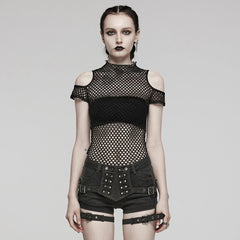 Phoenix Mesh Crop Top (Shadow Essence) - PunkRave