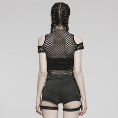 Phoenix Mesh Crop Top (Shadow Essence) - PunkRave