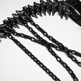 Introit Women's Punk Skeleton Spine Chain Harness in Black