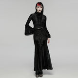 Iron Vesper Women's Gothic Velvet Top in Black