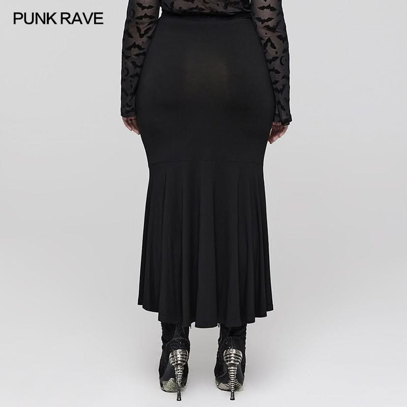 Shadow Elegance Fishtail Skirt - PunkRave