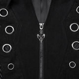 Zodiac Gothic Wool Eyelet Capelet Striped Coat Men's