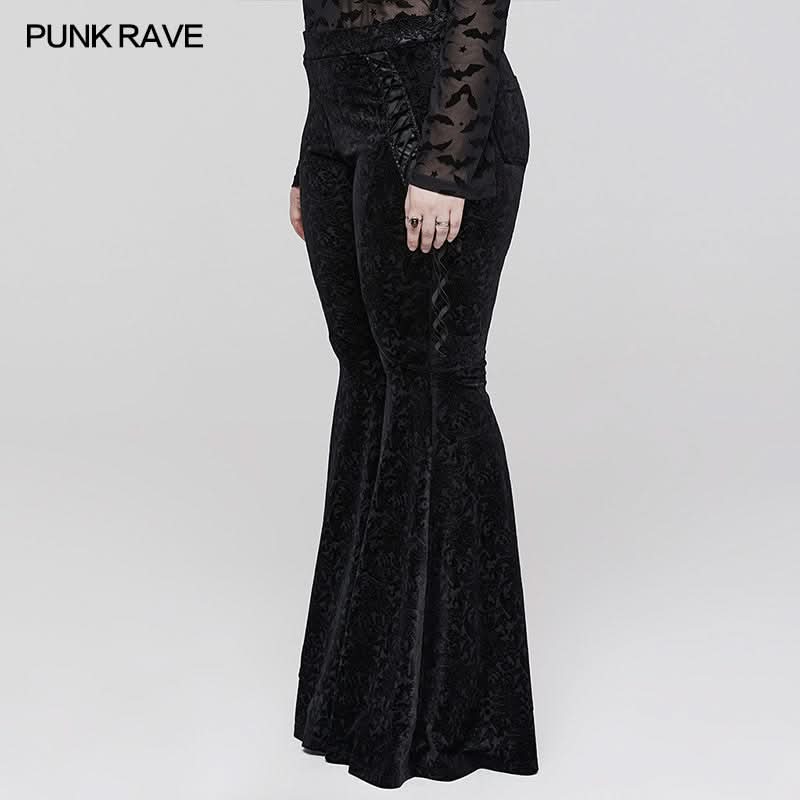 Velvet Shadow Flared Pants - PunkRave