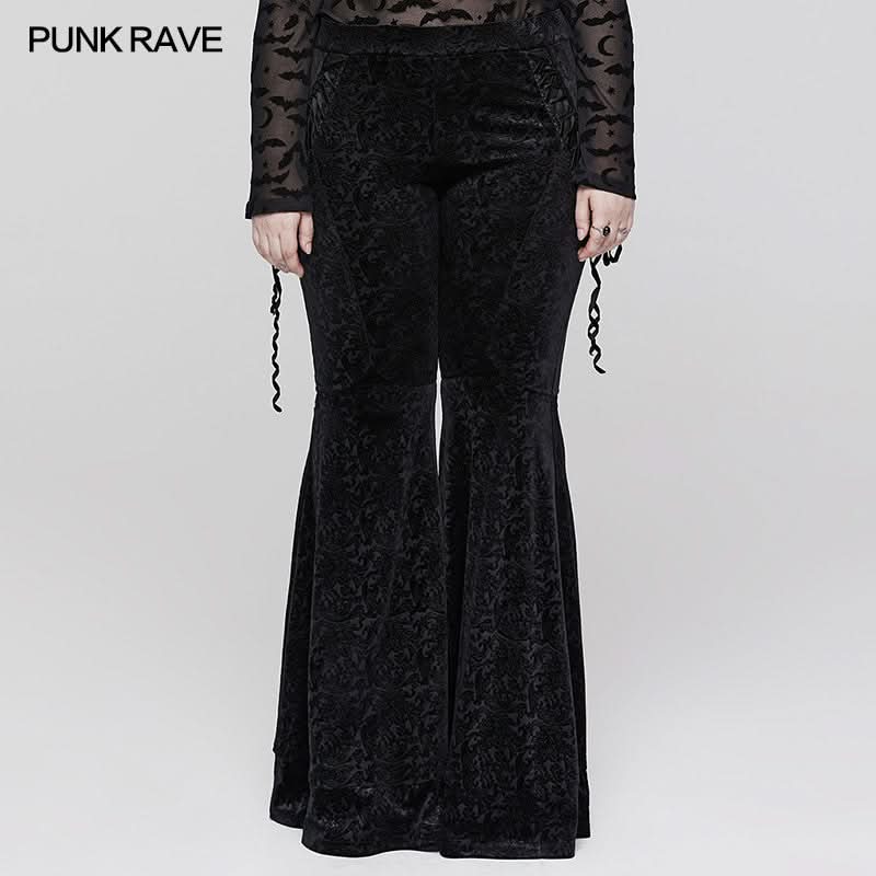 Velvet Shadow Flared Pants - PunkRave