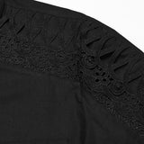 Hospitaller Men's Gothic Shirt with Lace Detail in Black