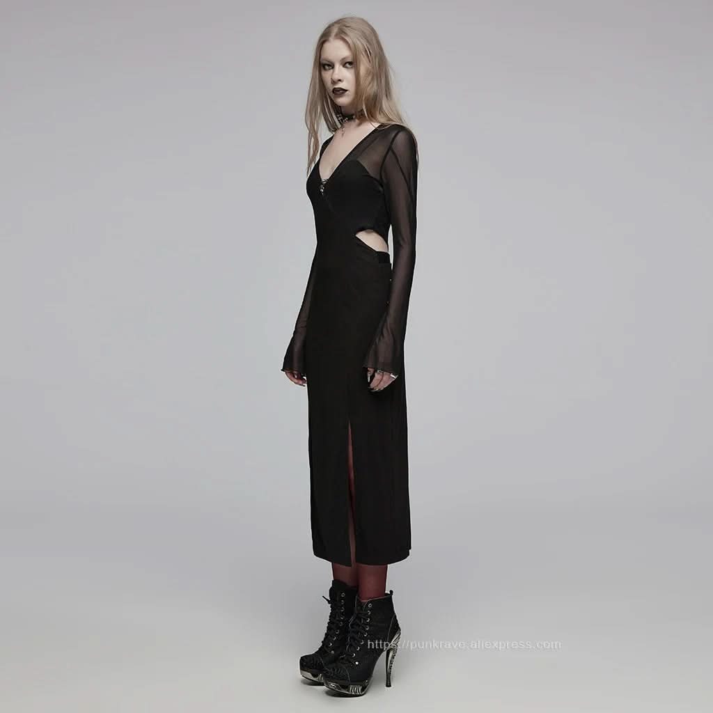 Ephemeral Echo - Slit Dress - PunkRave