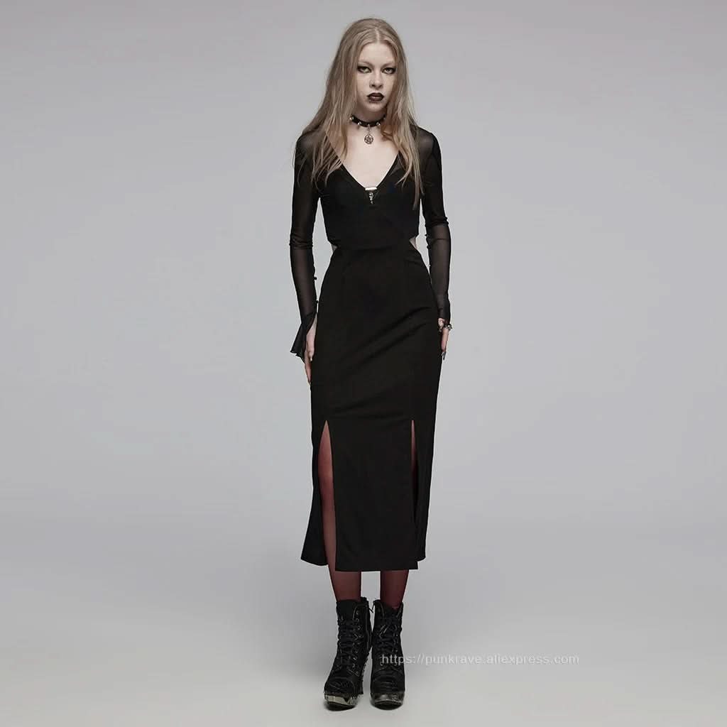 Ephemeral Echo - Slit Dress - PunkRave