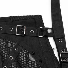 Rebel Yell Distressed Garter Shorts - PunkRave