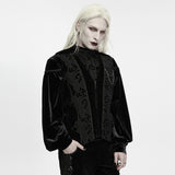 Pale Vigil Men's Gothic Zipped Brocade Waistcoat in Black