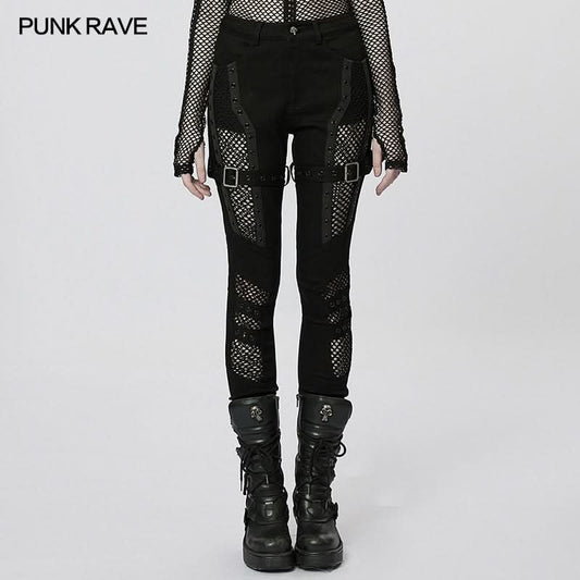 Poison Girl Mesh Spliced Pants - PunkRave