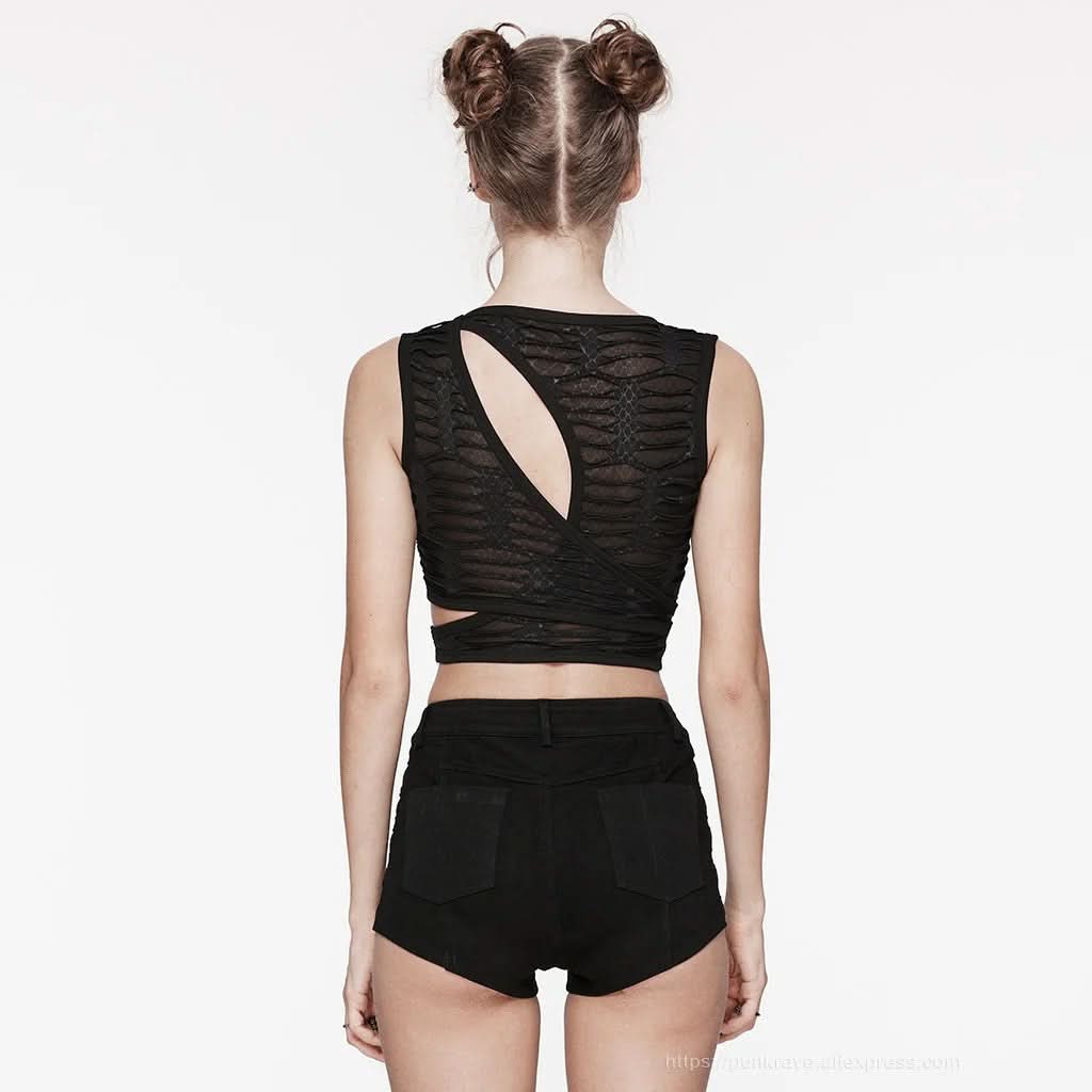 Monochrome Crop Top - PunkRave