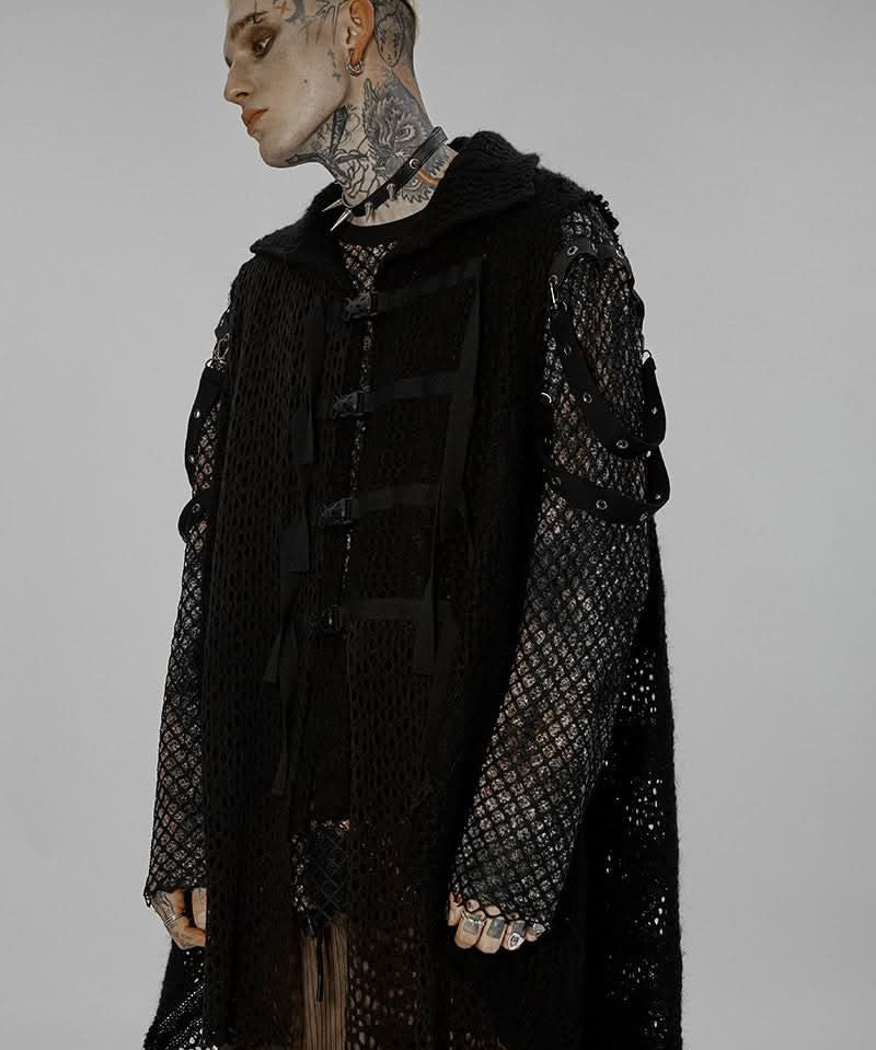 Hellion Distressed Mesh Jacket - PunkRave