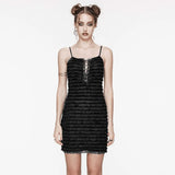 Amaranth Mini Dress (Black) - PunkRave