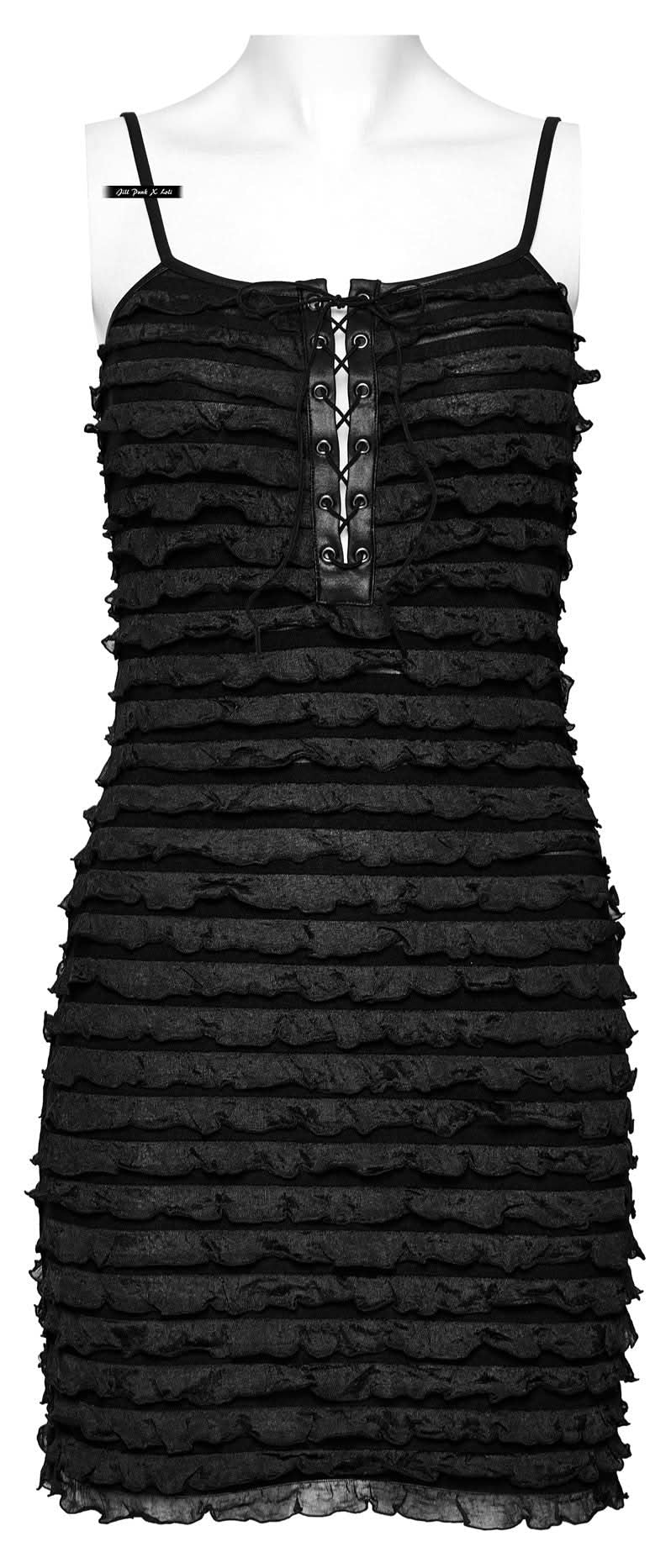 Amaranth Mini Dress (Black) - PunkRave