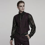 Gomez Gothic Striped Black Waistcoat Men's
