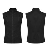 Harrow Men's Gothic Zipped Sleeveless Jacket in Black