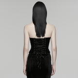 Crimson Elegy Women's Gothic Corset with Lacing in Black