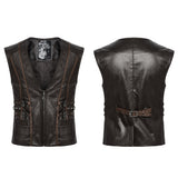 Desolate Gothic Faux Leather Waistcoat Men's