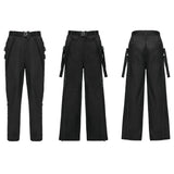 Hearse Men's Gothic Techwear Two-Way Wear Trousers in Black