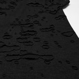 Matho Men's Punk Distressed T-shirt with Harness Straps in Black