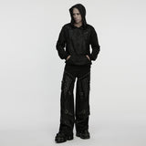 Cloister Punk Distressed Burnout Mesh Studded Hoodie Men's