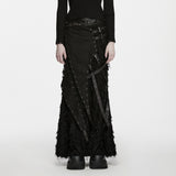 Ulthar Women's Gothic Skirt with Lacing Detail in Black