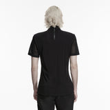 Fleurs du Mal Men's Gothic Top with Mesh Sleeves in Black