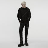 Aeronwen Gothic Distressed Eyelet Hooded Top Men's