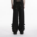Metzengerstein Men's Punk Wide Leg Trousers in Black