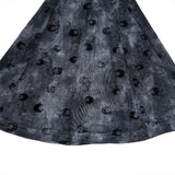 Mircalla Women's Gothic Printed Flare Pants with Crescent Cutouts in Grey