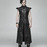 Morrigan Gothic Faux Leather Armor Sleeveless Coat Men's
