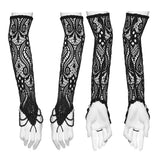 Glyph Women's Gothic Gloves with Beaded Lace in Black