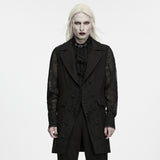 Nemean Men's Gothic Jacquard Long Waistcoat in Black