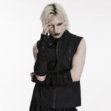 Henbane Men's Gothic Gloves with Studded Details in Black