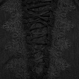 Hollow Crown Women's Gothic Blouse with Ruffles in Black