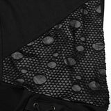 Bacchante Women's Punk Distressed Hoodie in Black