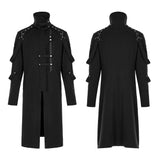 Erebor Gothic Wool Harness Buckle Black Coat Men's
